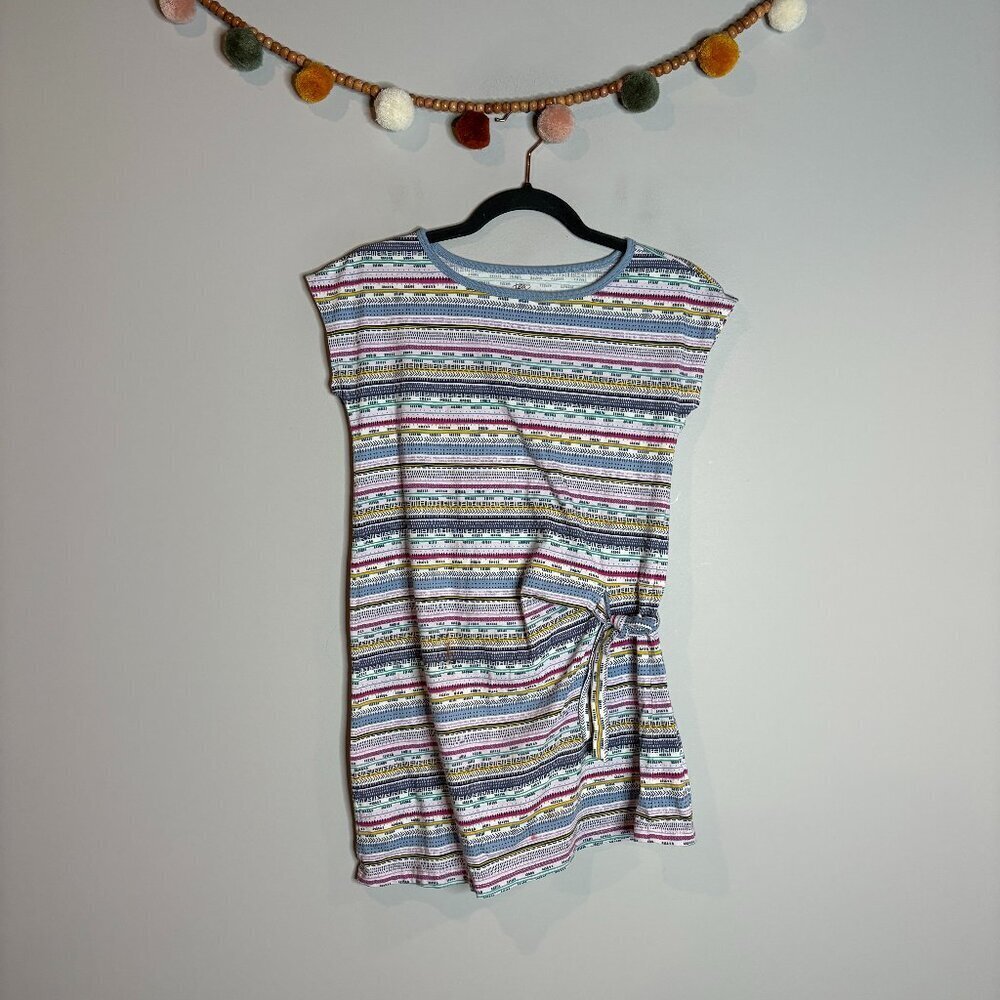 Tea Collection colorful patterned side ruched dress